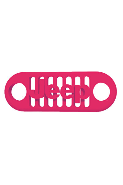 OEM Μπρελόκ,  "JEEP ", 23Χ 63 χιλ. ροζ βατόμουρο