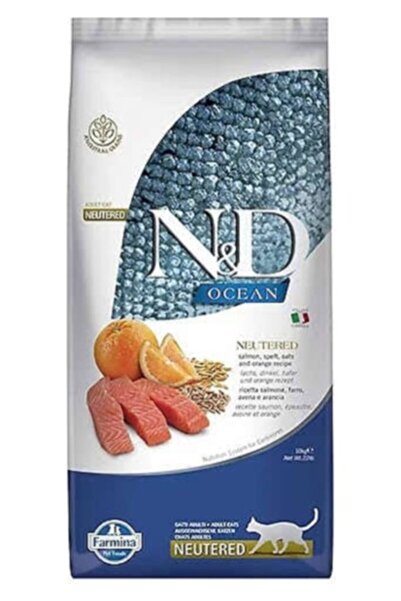 N&D Nd Düşük Tahıllı Somonlu ve Portakallı Kısırlaştırılmış Kedi Maması 10 kg