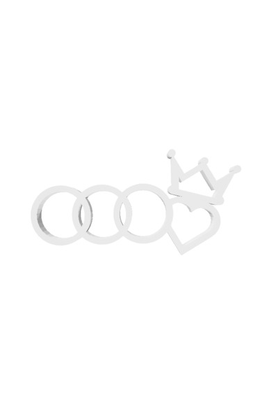 OEM Breloc chei, "AUDI", 41 X 80 mm alb ivory