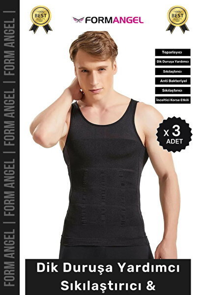 Carlburn # مشد للرجال لتصحيح وضعية الجسم وشد الخصر والصدر يبرز انحناءات الجسم...