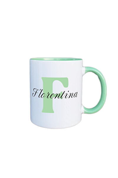 AFFIX THE DIFFERENT PERSPECTIVE Personalized mug, white with green interior a...
