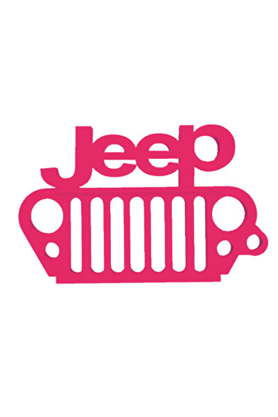 OEM Keychain, "JEEP", 41X 65 mm raspberry pink