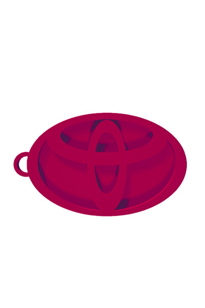 OEM Μπρελόκ, "TOYOTA", 65 X 39 χιλ., ροζ βατόμουρο