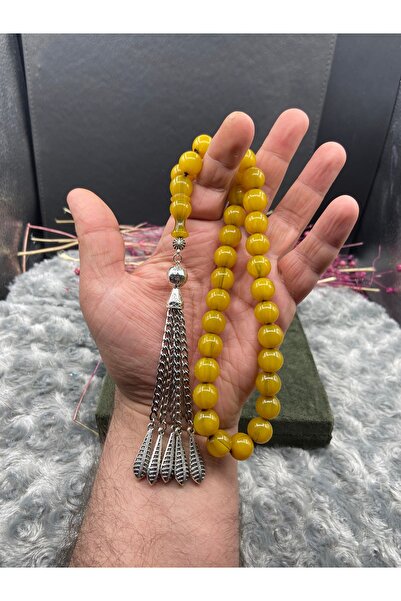 Kttesbihaksesuar MİKRO GÜMÜŞ KAPLAMA PÜSKÜLLÜ BÜYÜK BOY 12 mm SARI RENK ÇUBUK...