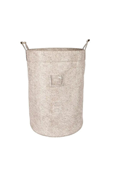 ALAS Round storage basket with wooden handles, 45 x 34 cm, Beige