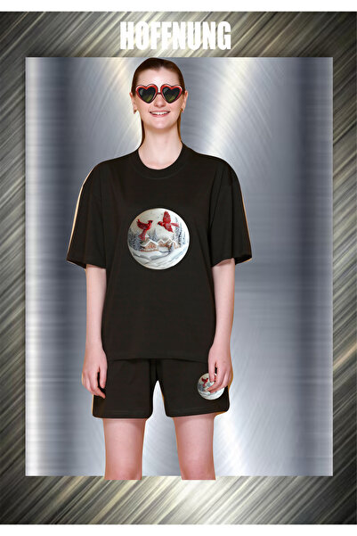 HOFFNUNG Unisex Casual Short Sleeve Set with 2Red Birds Print Outdoor Spring/...