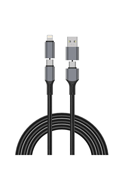 WIWU كابل سايبرلينك WI-C077 من سلسلة 27W، مضفر من النايلون المغناطيسي، من الن...