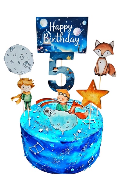 telaşe memuru زينة كعكة الأمير الصغير وفكرة عيد ميلاد الأمير الصغير في سن 5 س...