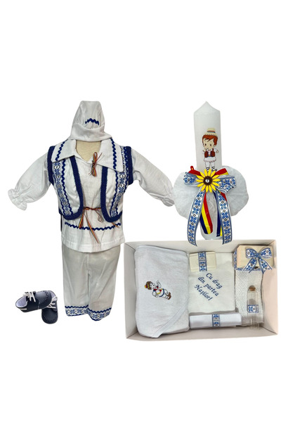 Your Baby Store Set complet pentru botez baiat traditional cu costumas, panto...