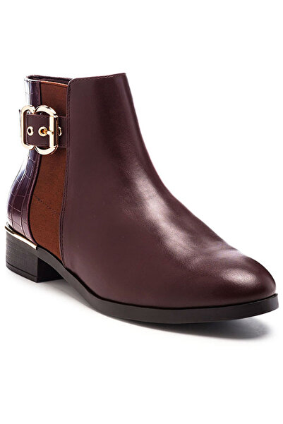 london Rag Women Buckled Faux Leather Ankle Boot in Brown