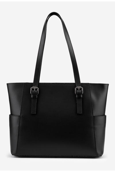 Dasha Women's black Leather bag with adjustable handles