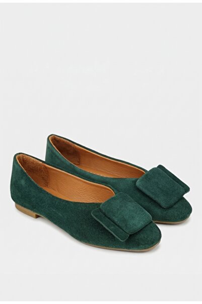 Dasha Balerini dama verzi din piele intoarsa cu ornament