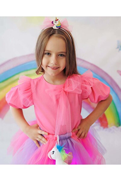 fustite cu luminite Pink girls' blouse - 10-12 years (140-152 cm)