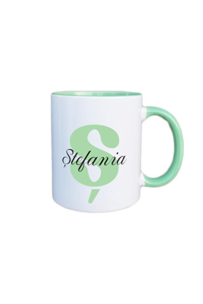 AFFIX THE DIFFERENT PERSPECTIVE Personalized mug, white with green interior a...