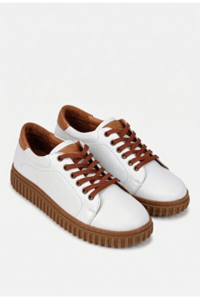 Dasha Women's white and brown genuine Leather shoes