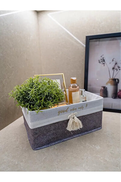 ALAS Maxi Rectangular Storage Basket, 30 x 20 x 13 cm, Grey