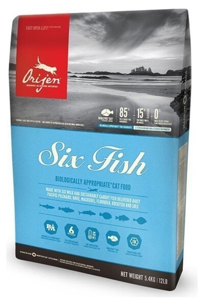 Orijen ‎Orijen Cat Six Fish Tahılsız 6 Balıklı Yetişkin Kedi Maması 1.8 kg -T...