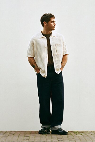 Pull & Bear Kısa kollu örgü gömlek