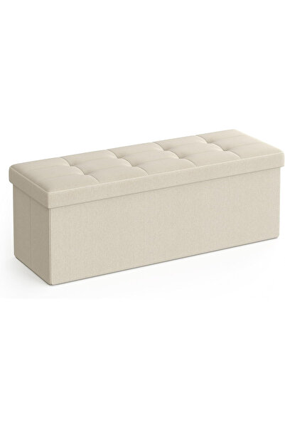 SONGMICS Bancă pliabilă cu depozitare, cutie de depozitare cu capac, șezut ta...