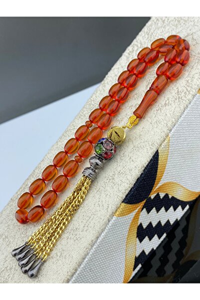 Tesbih Store سبحة من حجر العنبر الناري بتصميم شرابة مميز