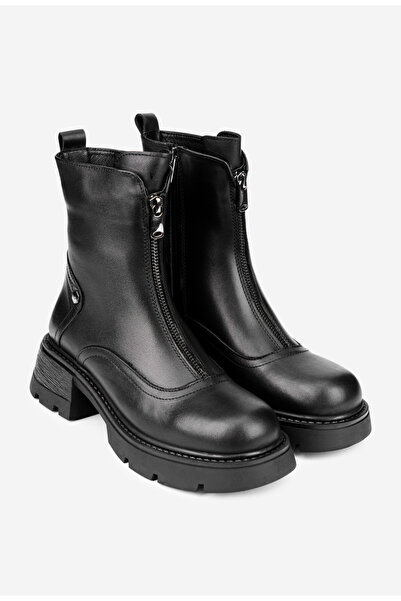 Dasha NUR women's boots made of black Leather with zipper