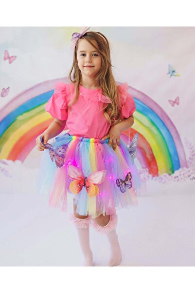 fustite cu luminite Set cu luminițe, fluture curcubeu, 2 piese, 12-18 luni, b...