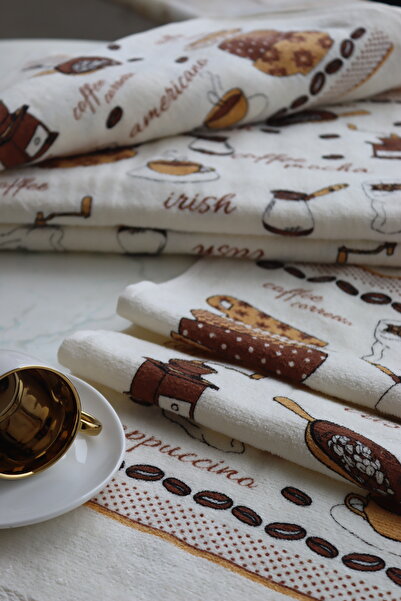 vipceyiz Coffee Patterned Kitchen Towel 1 Piece