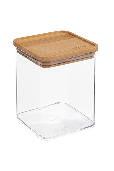 5five Simple Smart Cutie depozitare 5Five Eske patrata 1L, capac bambus, PS t...