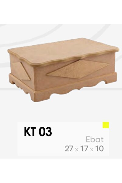 Eymen Hobi Ahşap Kutu Boyanabilir Ham MDF Dekoratif Kutu 27x17x10 cm