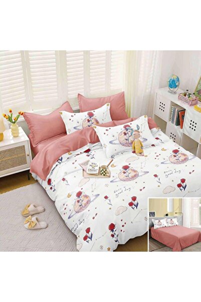 OEM Lenjerie de pat, 2 persoane, bumbac satinat, 4 piese, cu imprimeu, LSN4685