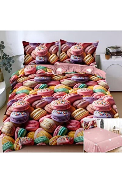 OEM Bed linen, 2 people, satin cotton, 4 pieces, with print, LSN4721