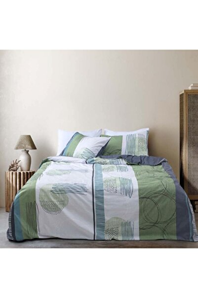 Bahar Tekstil Lenjerie de pat bumbac 100% ranforce, Bahar Home, Vortex Verde ...