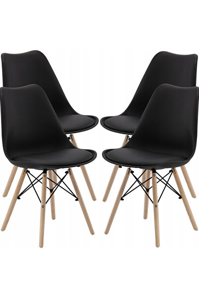 SERSIMO Set 4 scaune de bucatarie, design scandinav modern, sezut cu burete, ...