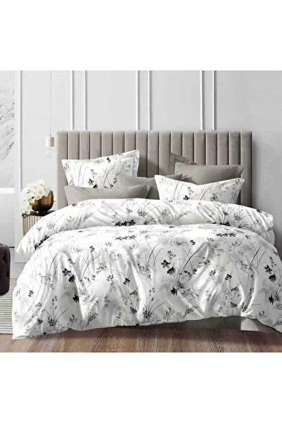 Pucioasa Σετ κλινοσκεπασμάτων διπλού κρεβατιού 6 τεμαχίων με λάστιχο, Γκρι Λο...