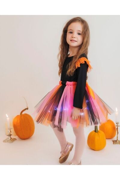 fustite cu luminite Fustiță cu lumini, Roz curcubeu - 3-5 ani (98-116 cm)