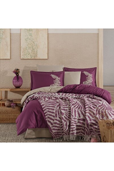 Clasy 7-piece bedding set with elegant blanket, Home Liora V1