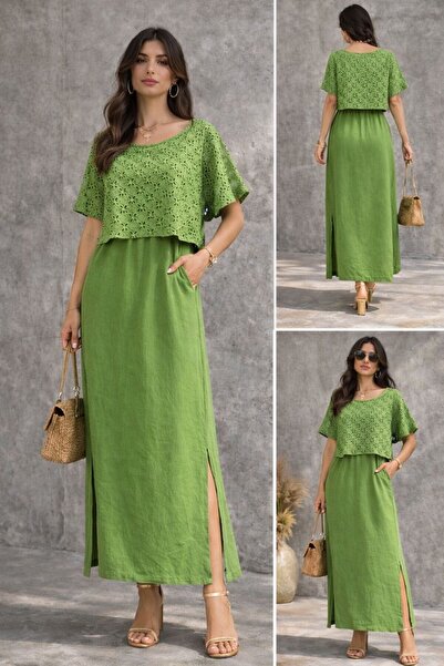 Generic Makeup Dress with Sleeveless Inner Blouse