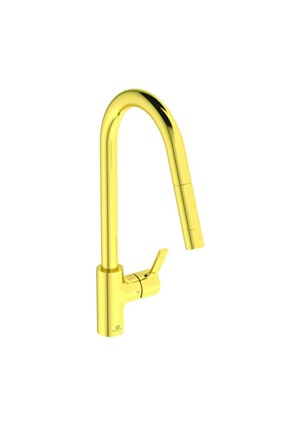 İdeal Standard Baterie bucatarie cu dus extactibil Gusto 235 auriu periat 1 t...