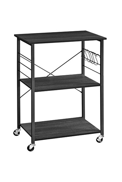 OEM Raft de bucatarie pe roti, carucior de servire cu 3 rafturi, cadru metali...