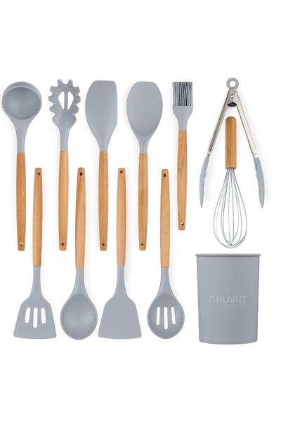 Onuvio 12-piece kitchen utensil set, Food-grade Silicone, Heat-resistant, Non...