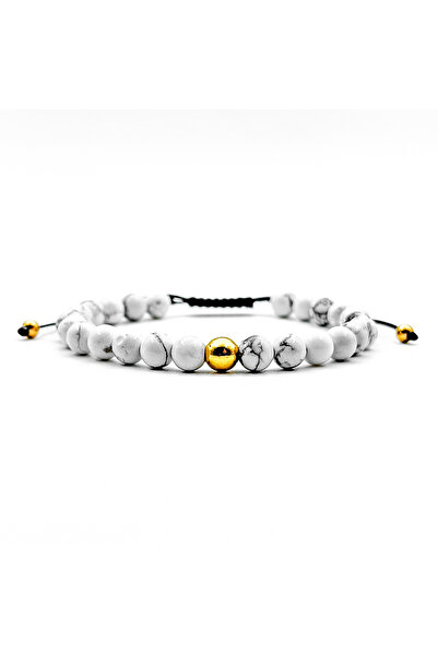 Velar Bracelets Velar Cord Bracelet with Howlite Stones (Adjustable)