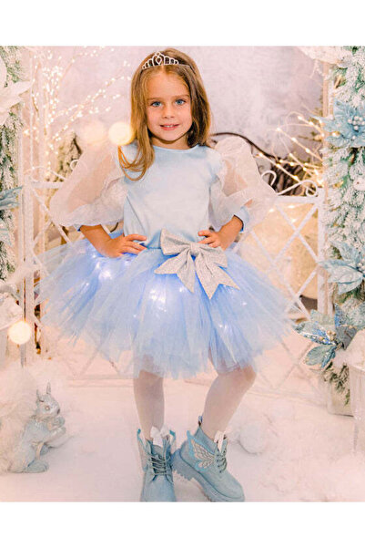 fustite cu luminite Little Dress with Lights, Blue, Ice Princess with Silver ...