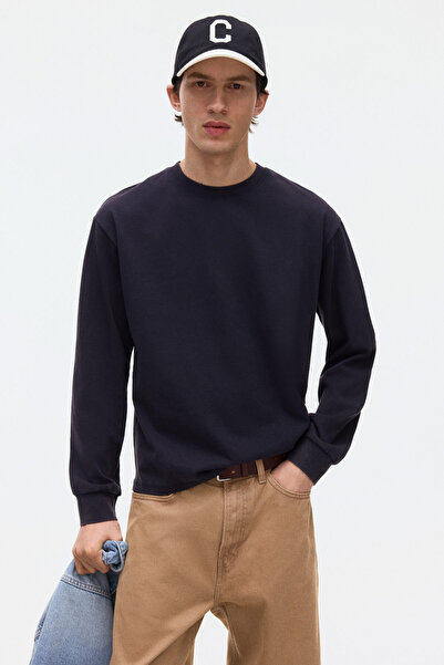 H&M Baskılı ve Uzun Kollu Üst Loose Fit