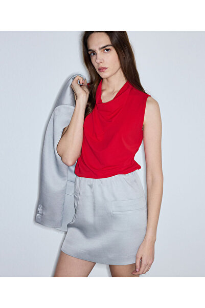 İpekyol Degaje yaka büzgülü tişört