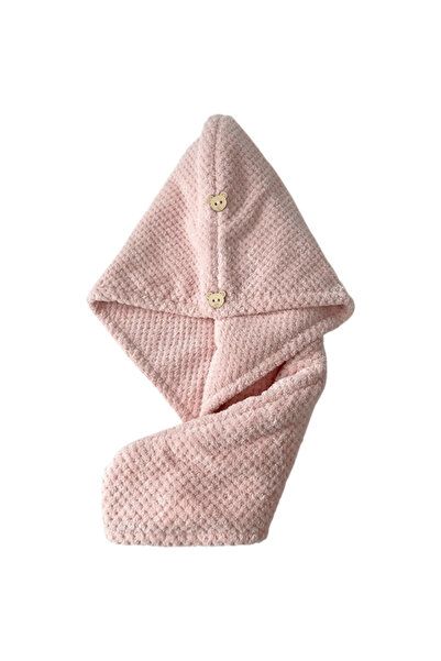 ECARLA - Turban-shaped hair towel, pink