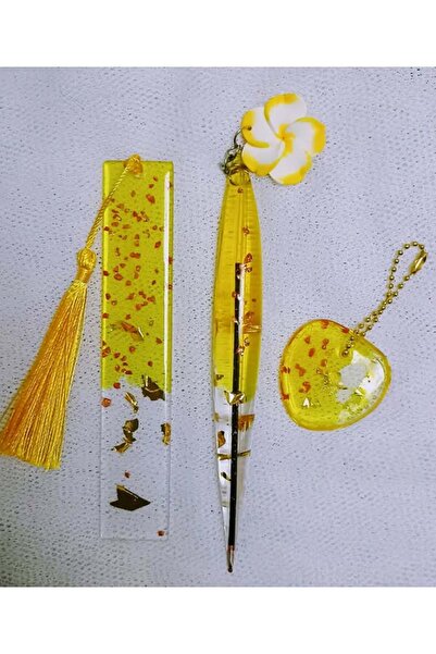 OEMN Handmade Resin Set - Yellow with Golden Foil