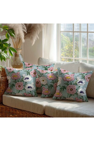 Beautiful Store Digital Print Embroidery Pattern 4-Piece Same Pattern Square Pillowcase