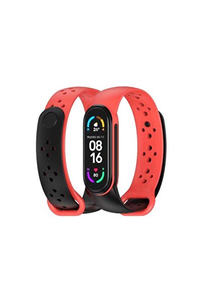 MIJOBS Για Xiaomi Mi Band 5/6/7 Αθλητικό Δίχρωμο Λουράκι Ρολογιού TPU (Μαύρο+...