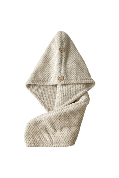 ECARLA - Turban-shaped hair towel, cream