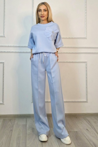 FashionForYou Casual two-piece Solenne set with floral detail and crystals, B...